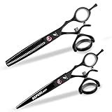 6' Professional Hair Cutting Scissors Barber Hair Thinning Shears Swivel Design with Rotating Handle Flying Scissors, Black