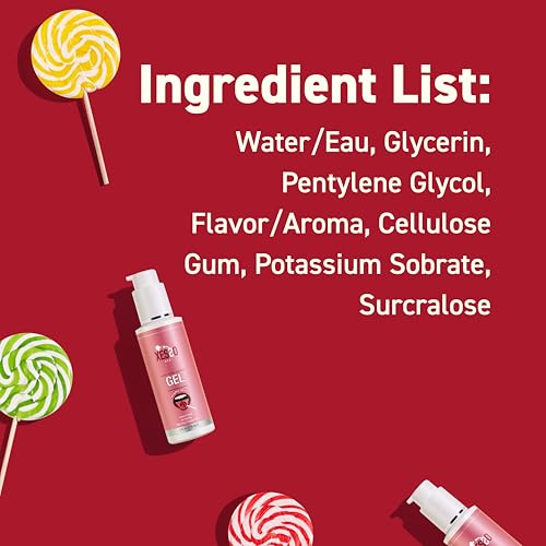 Image of XESSO Fruity Lollipop Flavored Edible Oral Gel Lube, 4 Fl.oz Hypoallergenic Ingredients for Men, Women and Couples, Made in USA
