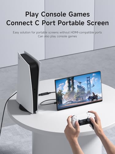 Image of Hagibis HDMI to USB C Adapter, 4K@60Hz HDMI Male to USB-C Female Cable, Portable Monitor, AR Glasses XREAL, VITURE, RayNeo,to Type C Laptop, Switch, ROG Ally, Steam Deck, PS4 /5