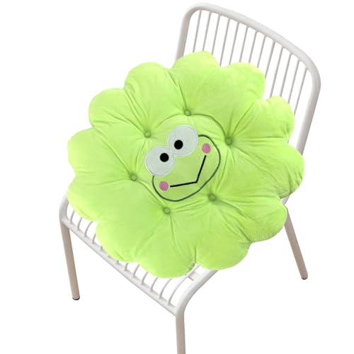 EQLEF Frosch Kissen Blumenform Nette Kissen, Baumwolle Blumen Frosch Sitzkissen Blume Kissen Dekor Auto Kissen Bodenkissen für Home Office und Kinderschule