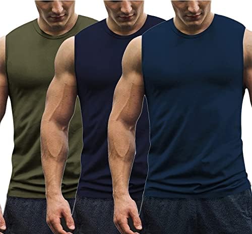COOFANDY Men's Cotton Workout Tank Tops Quick Dry Gym Bodybuilding Training Fitness Sleeveless Muscle T Shirts
