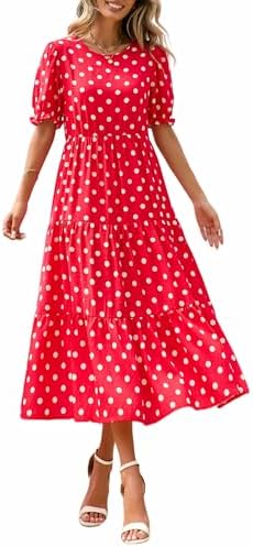 PRETTYGARDEN Summer Dresses for Women 2026 Casual Floral Boho Mid...