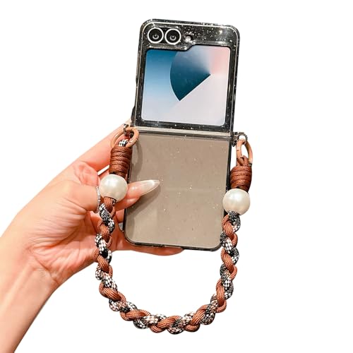 CYBERGARAGE�EFor Galaxy Z Flip7�N���A �P�[�X/�J�o�[ �܂肽���݌^ ���� ������ �x���g �n���h�X�g���b�v TPU �\�t�g�P�[�X ���� For �M�����N�V�[ �t���b�v7 �ی�P�[�X(�N���A�u���b�N)