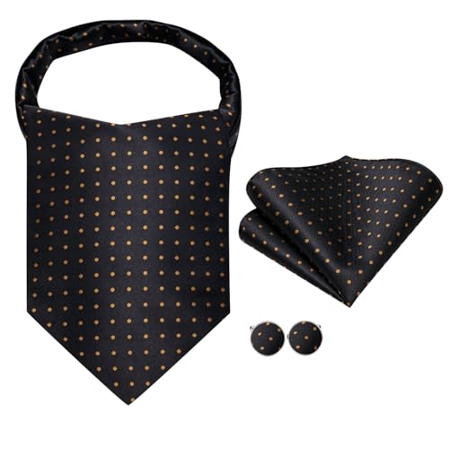 Image of Dubulle Paisley Floral Ascot for Men Self Tie Mens Cravat and Pocket Square Cufflinks Wedding