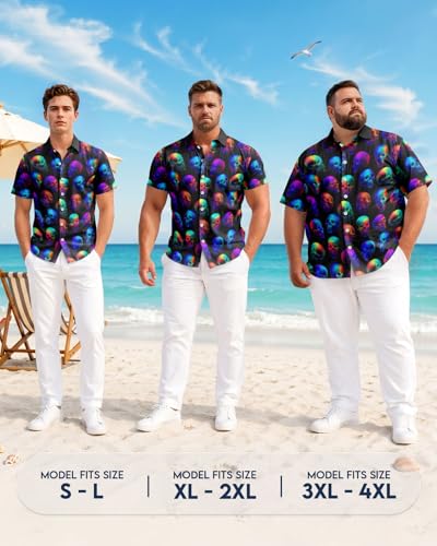 Image of 99TIMORO Fathers Funny Mens Hawaiian Shirt, Movie Button Down Short Sleeve Top, Father Day Summer Gifts