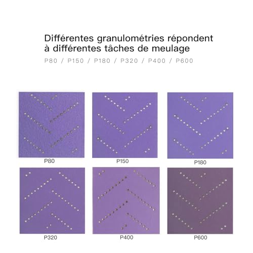 FASTPLUS Rouleau Abrasif Violet 70 mm x 12 m, Céramique Multi-Trous G400 – vue 5