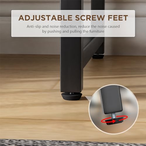 Image of PayLessHere | 47 Inch Computer Desk | Nature | Sturdy Office Desk | Metal Frame, Adjustable Feet | Water-Resistant, Scratchproof Surface | Writing Table for Home Office or Study | Pack of 1