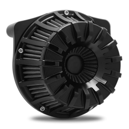Image of For harley air cleaner filter Touring street glide road king electra tri trike Dyna Sportster XL 883 1200 Softail air intake (Speed 15 style - Black, C-For Touring 08-16, Softail 16-17)