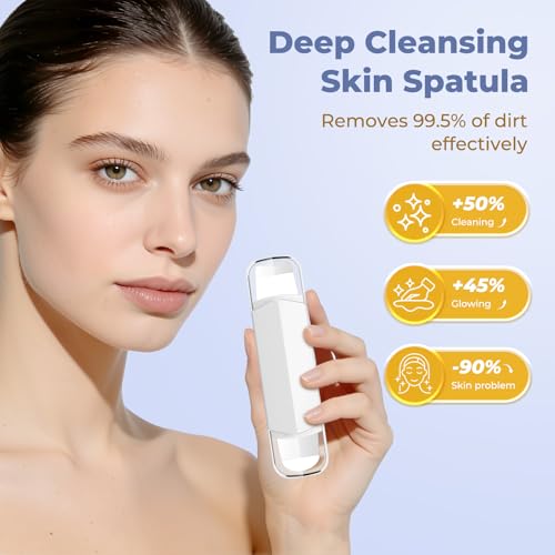 Blackhead Remover Tool for Nose Pore,Dual-Head Face Scraper & Pore Cleaner for Deep Facial Cleansing, U Shaped & Circular Widened Head Skin Care Tool for Men and Women (White) — view 2