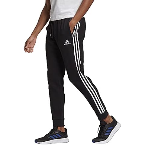 Adidas Men's Fleece Tapered Pants with 3-Stripes Cover