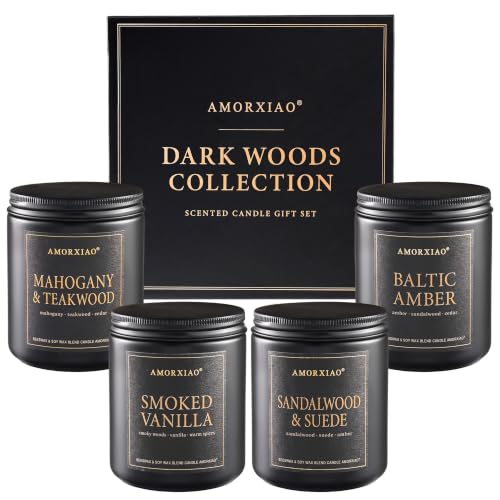Image of Candles for Men Gift Set, 4 Pack Masculine Scented Soy Candles for Men