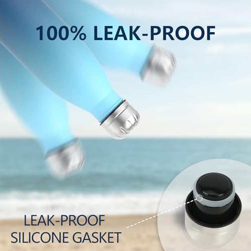 WATERSY Stainless Steel water bottles,17oz/500ml Insulated Water Bottles,Ocean Blue metal water bottle Keeps Drink Cold and Hot,BPA Free kids water bottles for School,Gym,Travel,Sports - Image 5