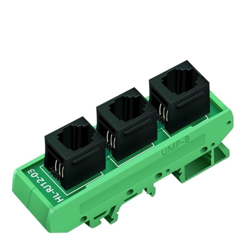 Adaptador RJ12 6P6C vertical de 3 vías y placa divisora para riel Din