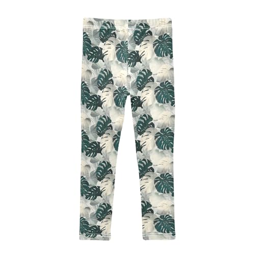 Monstera Deliciosa Tropical Girls Leggings Athletic Pants Tights Stretch Bottom2