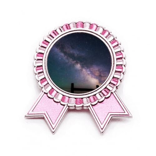 Broche avec étoiles violettes Art déco motif galaxie rose en métal taille M