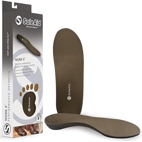 SoleAid Insoles - Work 2.0 Advanced Performance, Medium-Flex Arch Support, Comfort Orthotic, Anti-Fatigue Shoe Inserts (Women 12-12.5 / Men 10-10.5) Cover