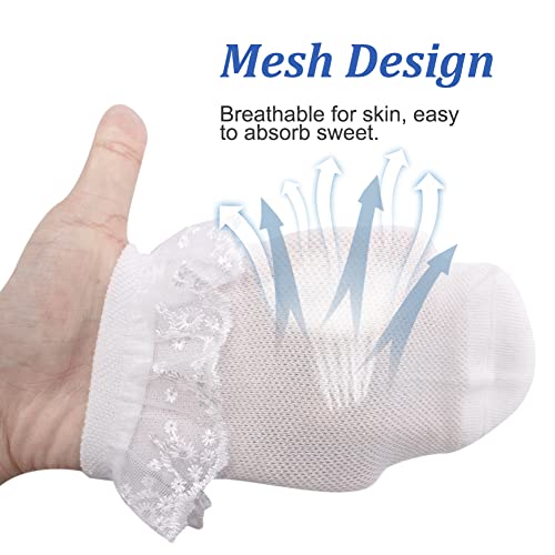 Looching 5 Pairs Toddler Baby Girls Ruffle Lace Socks Mesh Eyelet Frilly Cotton Ankle Soft Dress Kids Princess Socks2