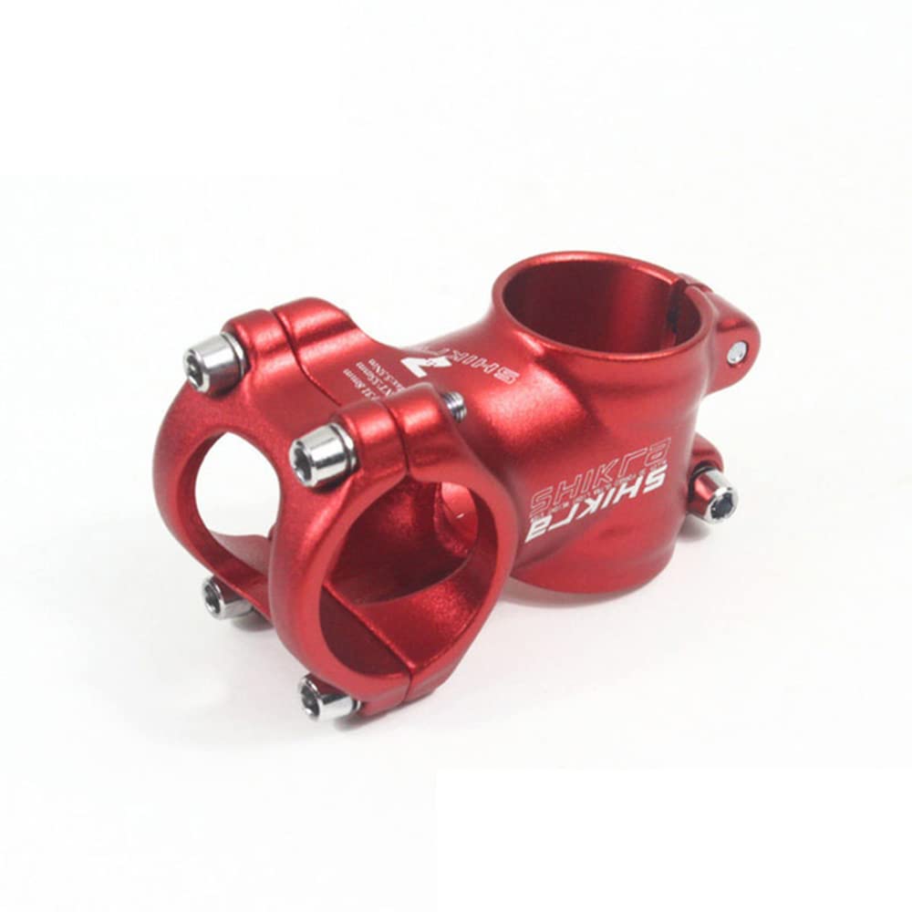 QYQAY 31.8mm MTB Stem ±7 Degree 35/45/55/60/70/80/90/100/110mm Bike Handlebar Stem Lightweight Aluminum Bicycle Riser for Mountain Bike Road Bike BMX Track Bike (RED,45mm)