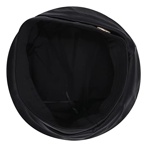 Women French Style Pu Leather Beret Hats Adjustable Solid Color Artist Painter Cap Vintage Retro Beanie Hat, Black 2# #TOP3