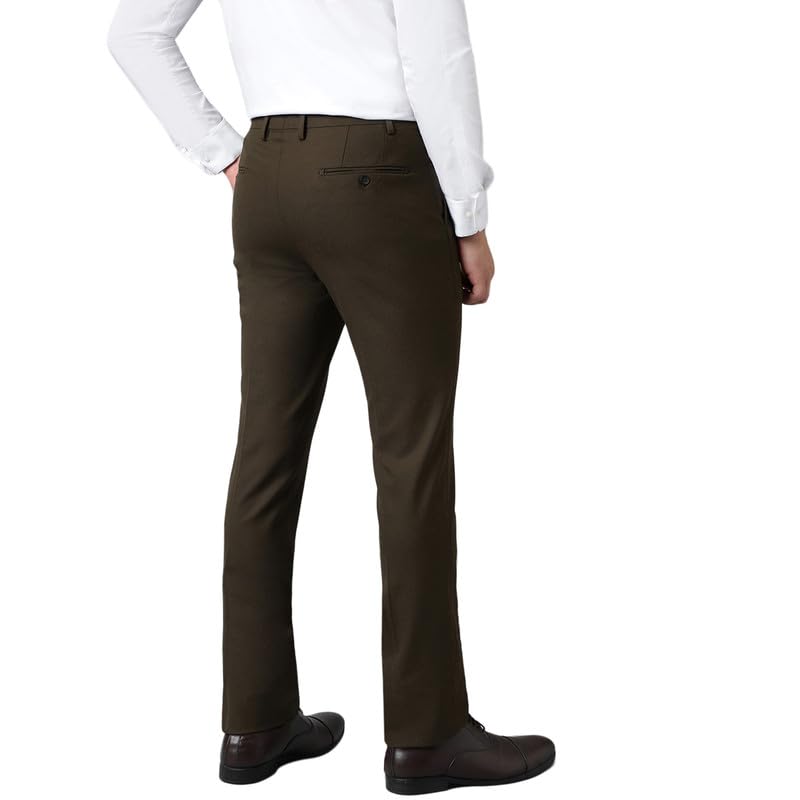Image of SUBTRACT Men 4 Way Stretch Wrinkle Free Slim Fit Formal Trouser in with 2 Inch Flexible Waistband | Men's Trousers for Office Or Party