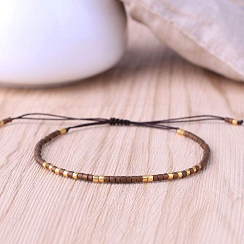 Image of C.QUAN CHI Handmade Friendship Beaded Bracelet Adjustable Colorful Miyuki Beads Bracelet