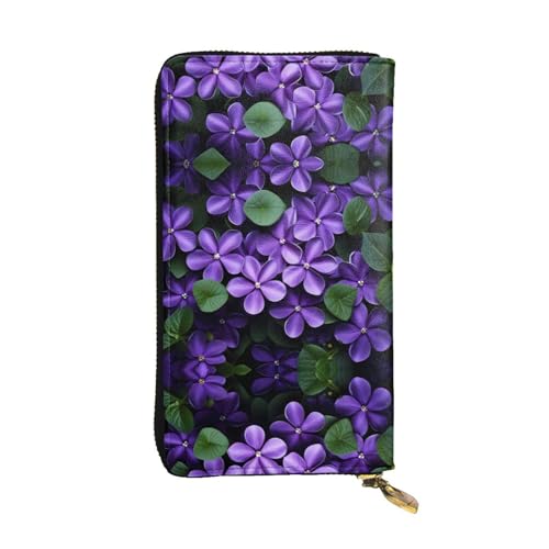 Portefeuille en cuir imprimé long 19 cm avec porte-cartes de crédit voyage