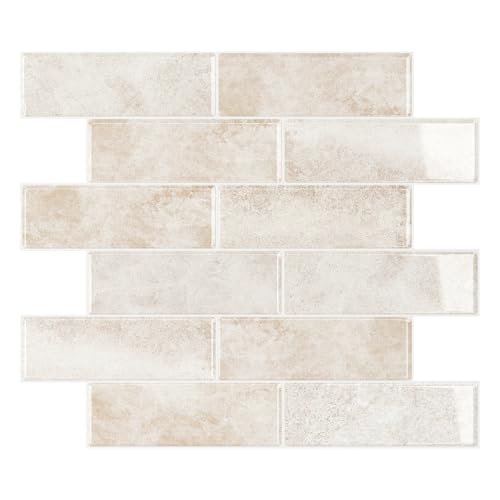 VEELIKE 12 Sheets Vintage Subway Tile Peel and Stick Backsplash
