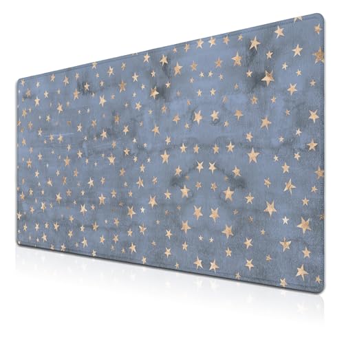 Samgula Extra Large Mouse Pad Stars Game Mat, Gaming Mouse Pads Office Desk Mat, Extra Large Desk Pad Non-Slip Rubber Base Waterproof with Stitched Edges, 35.4 X 15.7 inch for Work/Game/Office/Home