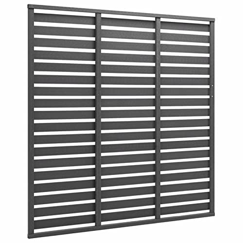 Gecheer Valla de Jardín Muros Panel Cercado Borde Césped Seguridad Separador Exterior Aire Libre Terraza Decorativas de WPC Gris 180x180 cm,Panel de Valla Elemento de Valla Pantalla de privacidad
