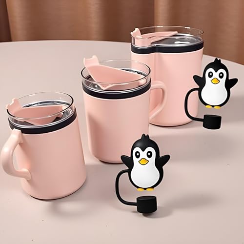 4pcs Black Penguin Straw Hat Straw Cover miniatura 5