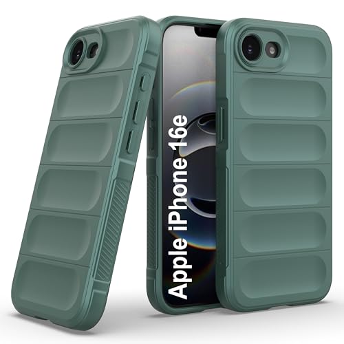 Image of Zapcase Back Case Cover for iPhone 16e | Compatible for iPhone 16e Back Cover | Liquid Silicon Magic Case with Camera Protection | Dark Green