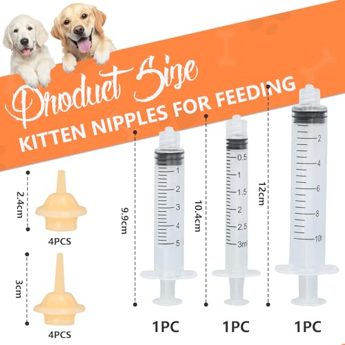 Cosmeria Hochwertiges Kitten Fütterungsset Mit Silikon-Saugern, Wiederverwendbar Und Vielseitig Für Alle Kleintiere