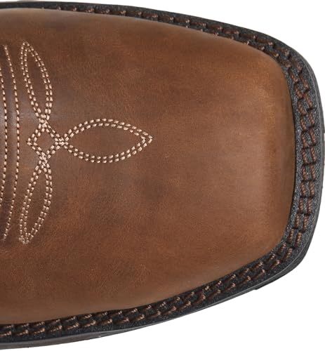 PHANTOM RIDER DOUBLE-H Witness 11" Wide Square Composite Toe Roper Boots for Men with Thomas Brown Leather and Original Design Textile and TPU Shaft3