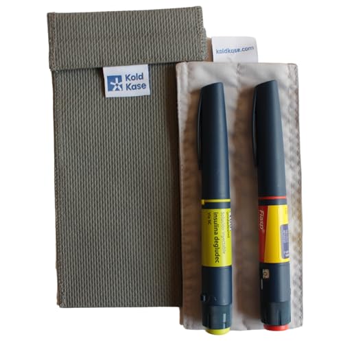 Kold Kase - Nevera Portátil para Insulina | Gris | Estuche Isotérmico sin Electricidad | Ideal para Dos Plumas de Insulina | Reutilizable y Compacto