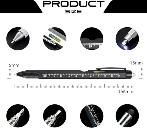 Ensemble de stylos multifonctions 9 en 1 avec stylet et lampe LED intégrés - 2