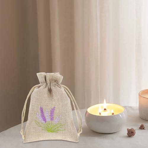 Sacos de Lino para Lavanda 10pz Bolsas con Cordón miniatura 5