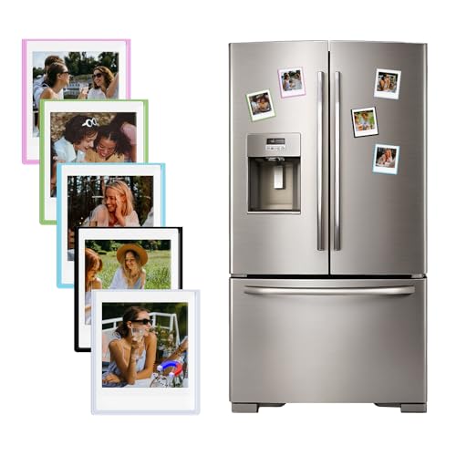 HIYQIN Paquete de 5 Marcos de Fotos Magnéticos para Película Instax Square (76x 82mm), Marcos de Fotos para Refrigerador, Compatibles con Instax Square SQ1/SQ20/SQ40/SQ10/SQ6/SP3 - Colorido