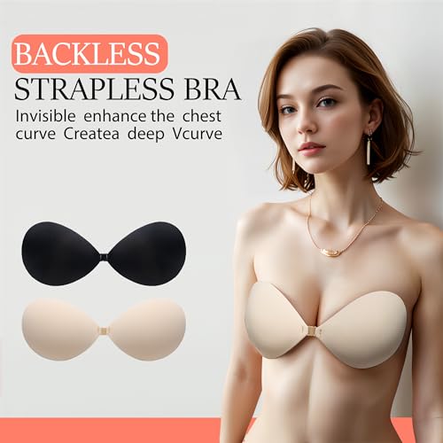 Adhesive Bra Push Up, Women Strapless Sticky Backless Dress Bras, Invisible Lifting Stick on Bra2