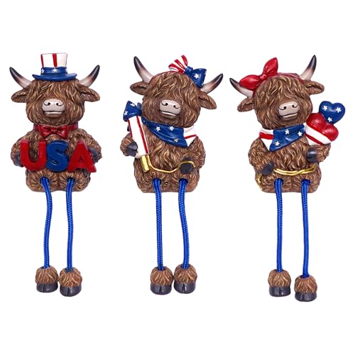 50% Off Patriotic Highland Cow Decor Set of 3 - Image 2