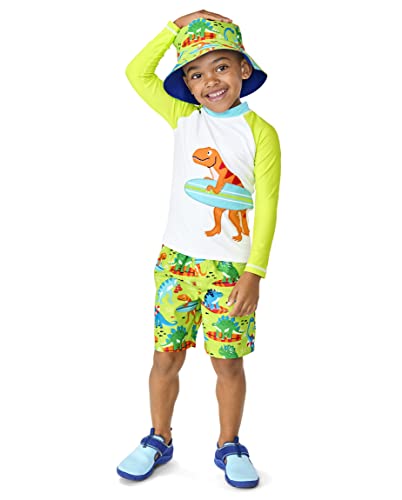 Gymboree Boys' Long Sleeve Rashguard and Swim Trunk, Matching Toddler Outfit4