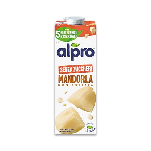 ALPRO Mandorla ,Senza Zuccheri, Bevanda alla Mandorla, 100% vegetale con vitamine B2, B12 e D, 1L