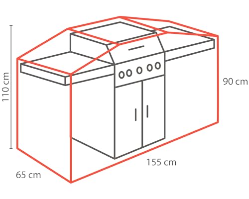 Housse de barbecue 155 en tissu imperméable de qualité supérieure pour gril extérieur - 6