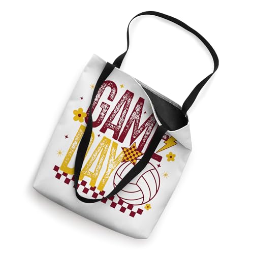 Bolsa Tote Maroon y Oro Volleyball Game Day Retro Girls miniatura 2