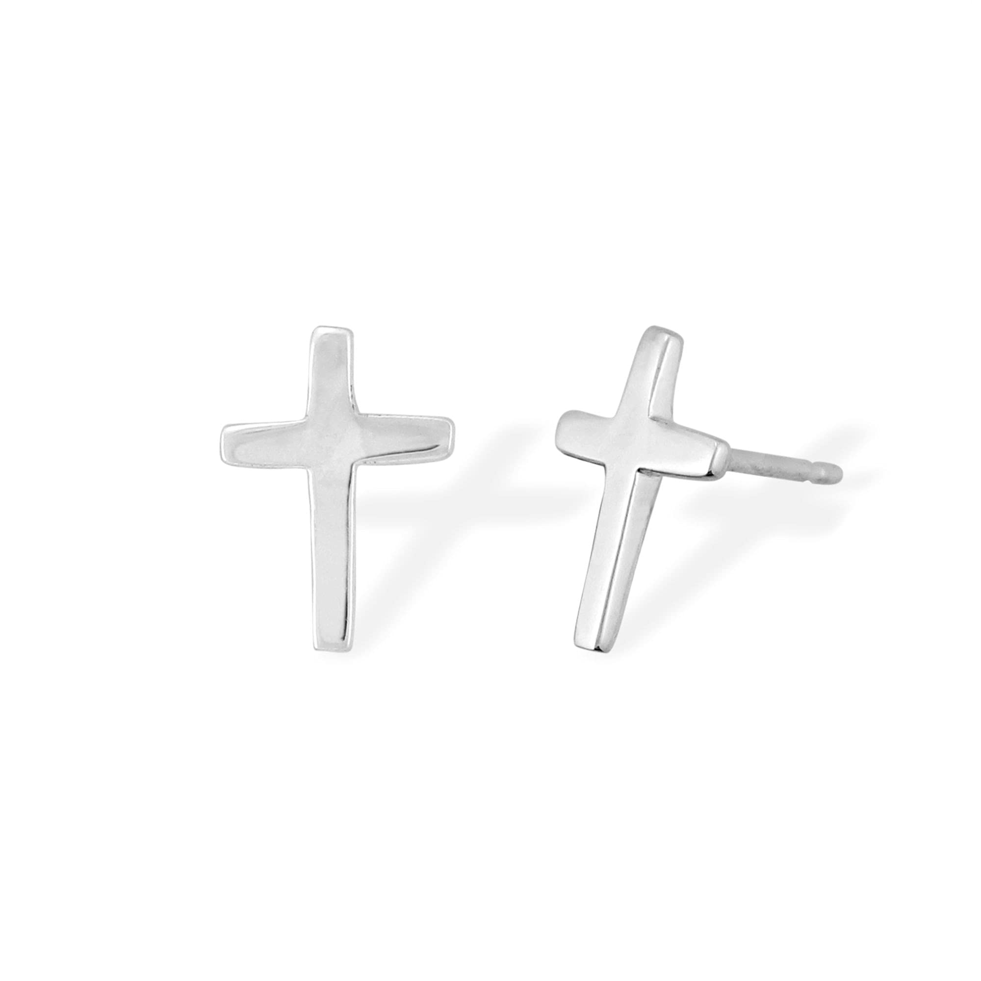 Boma Jewelry Sterling Silver Cross Stud Earrings