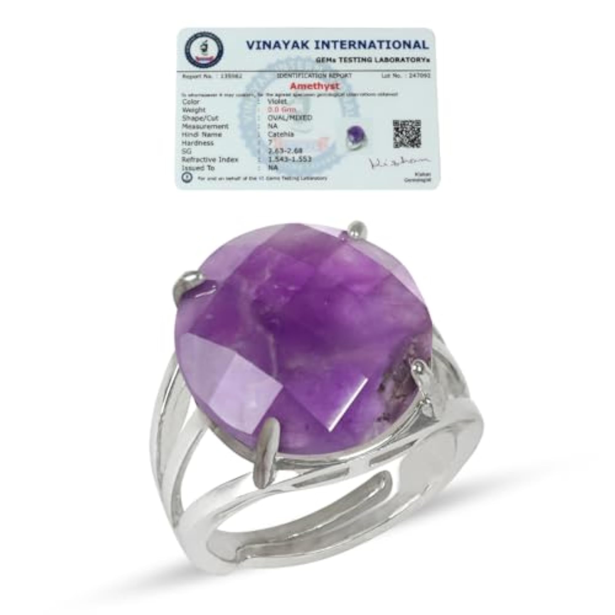 Adjustable Gemstone Ring Set with Amethyst and More