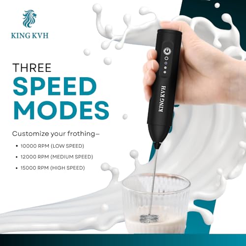 Image of Electric Milk Frother & Coffee Beater | 3-Speed Type-C Rechargeable Handheld Mixer with Dual Spring Whisk | Portable Foam Maker for Latte, Cappuccino, Matcha & Hot Chocolate