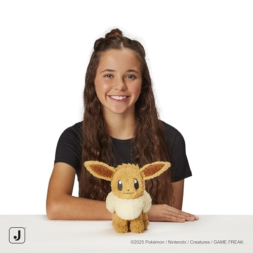 Image of Pokemon Cuddly Eevee Plush - 8-Inch Soft Shaggy Plush with Authentic Details