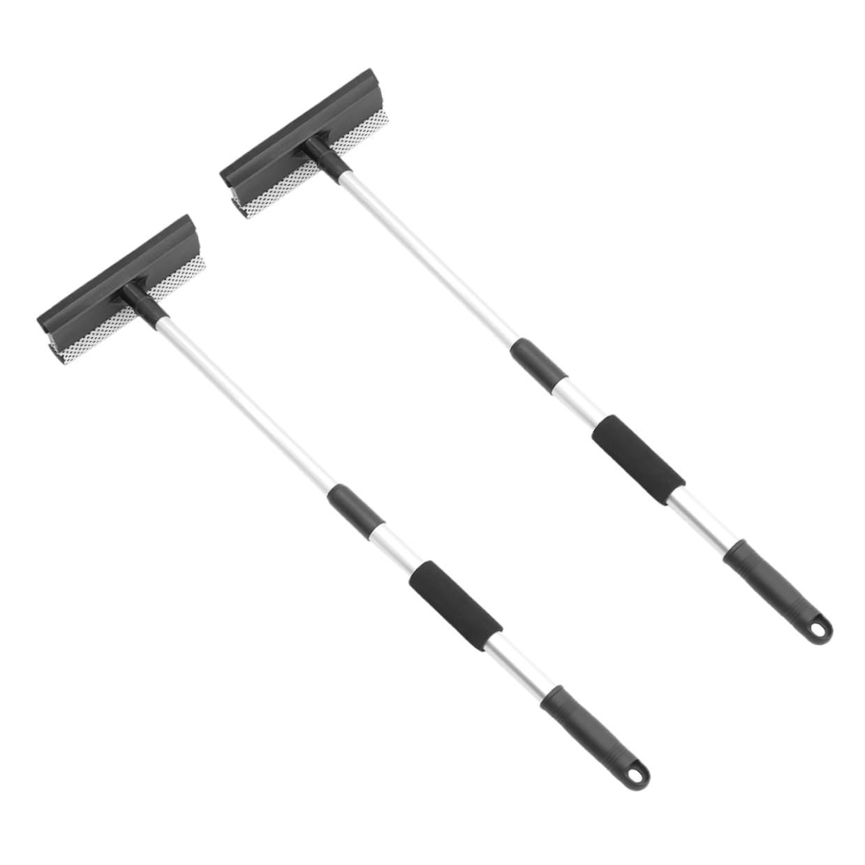 Raclettes à vitres télescopiques essuie-glace en inox avec éponge lavante pour fenêtres