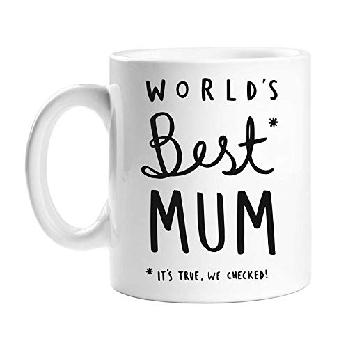 Tasse mit der Aufschrift "Worlds Best Mum", Muttertagsgeschenk, Geburtstagsgeschenk, lustige Kaffee-/Teetasse, 295 ml