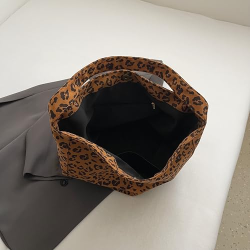 Image of Suede Bag for Women, Suede Handbags for Women, Large Capacity, Hobo Bag (LEOPARD)